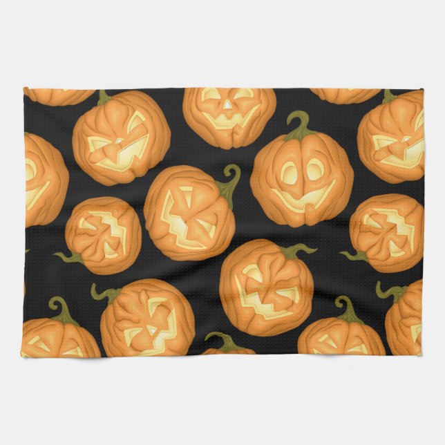 Halloween pumpkins kitchen towel (Horizontal)