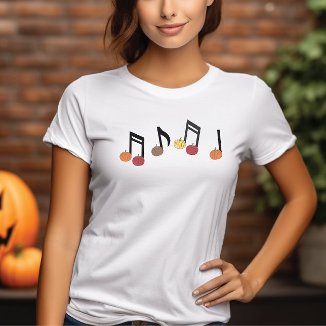 Halloween Pumpkins Music Notes Cute T-shirt (Creator Uploaded)
