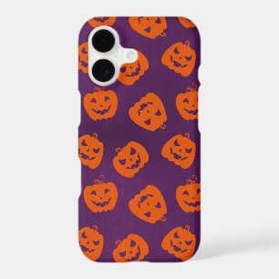 Halloween Pumpkins on Purple Background Pattern