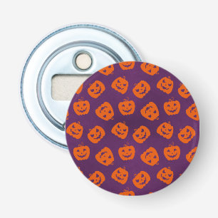 Halloween Pumpkins on Purple Background Pattern Bottle Opener