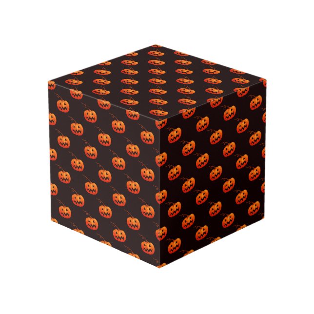 Halloween Pumpkins, Orange Pumpkins Trick Or Treat Cube (Front Angled)