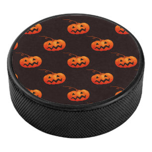 Halloween Pumpkins, Orange Pumpkins Trick Or Treat Hockey Puck