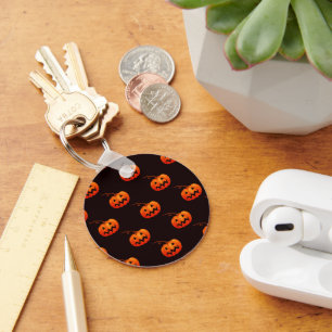 Halloween Pumpkins, Orange Pumpkins Trick Or Treat Keychain
