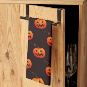 Halloween Pumpkins, Orange Pumpkins Trick Or Treat Kitchen Towel