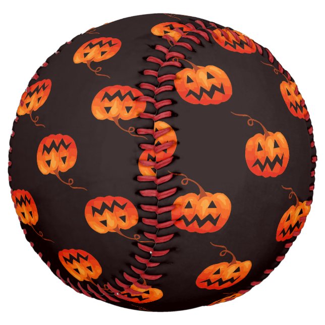 Halloween Pumpkins, Orange Pumpkins Trick Or Treat Softball (Angled)