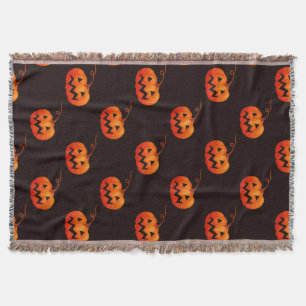 Halloween Pumpkins, Orange Pumpkins Trick Or Treat Throw Blanket