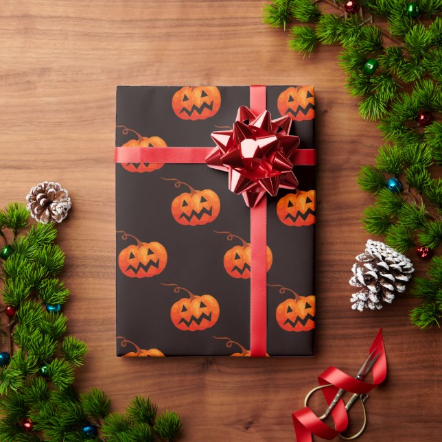 Halloween Pumpkins, Orange Pumpkins Trick Or Treat Wrapping Paper (Holiday Gift)
