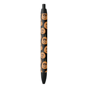 Halloween pumpkins pattern black orange cute ink pen