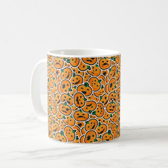 Halloween Pumpkins Pattern Coffee Mug (Front Left)