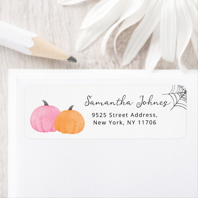 Halloween pumpkins return Address Label (Insitu)