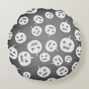 Halloween pumpkins round pillow