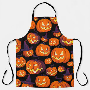 Halloween Pumpkins: Spooky Seamless Pattern. Apron