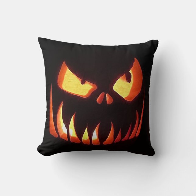 Halloween Pumpkins Throw Pillow (Front)