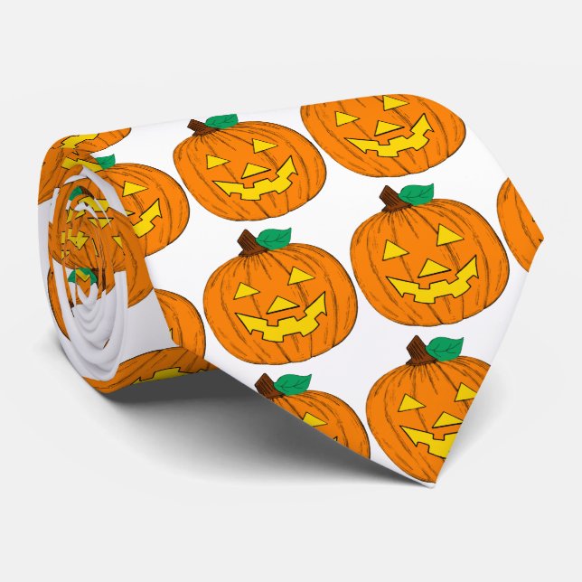 Halloween Pumpkins Tie (Rolled)