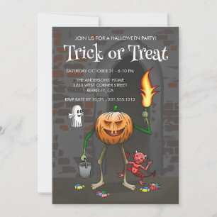 Halloween Pumpkins Trick or Treat Invitation