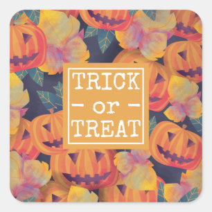 Halloween Pumpkins Trick or Treat   Sticker Seal