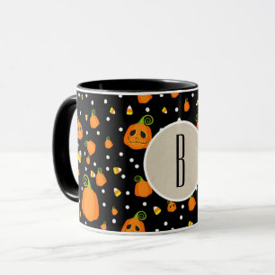 Halloween Pumpkins Whimsical Pattern Custom Mug