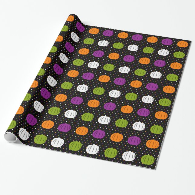 Halloween Pumpkins Wrapping Paper (Unrolled)
