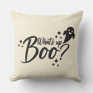Halloween Pun - Whats up boo? Throw Pillow