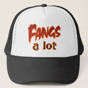 Halloween Punny Fangs Thanks A Lot Trucker Hat
