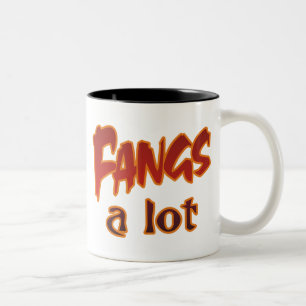 Halloween Punny Fangs Thanks A Lot Two-Tone Coffee Mug