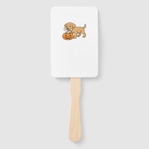 Halloween Pup with Bones and Pumpkin Pal Classic T Hand Fan
