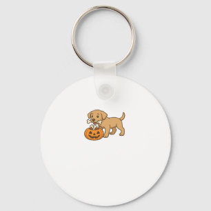 Halloween Pup with Bones and Pumpkin Pal Classic T Keychain
