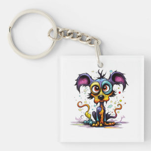 Halloween Puppy #4 Digital Art Keychain