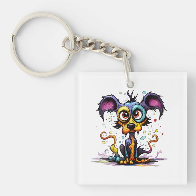 Halloween Puppy #4 Digital Art Keychain (Front)