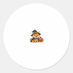 Halloween Puppy Love � Kawaii Dog Art Classic T-Sh Classic Round Sticker