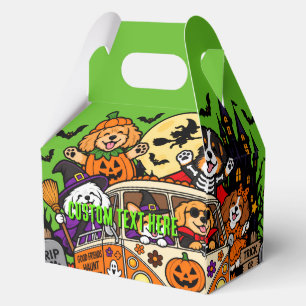 Halloween Pups Retro Van Green Custom Favor Box
