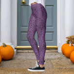 Halloween Purple and Black Spider Web Leggings<br><div class="desc">Customize to change the purple to any colour.</div>