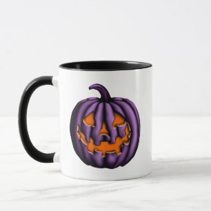 Halloween Purple And Orange Pumpkin Mug