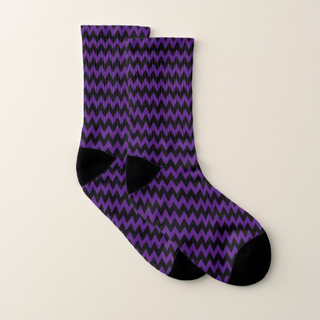 Halloween Purple Black Spooky Witch Costume Party Socks (Pair)