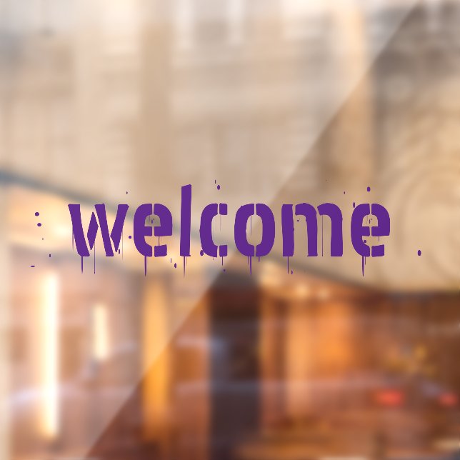 Halloween purple bloody welcome custom text window cling (Sheet 2)
