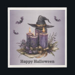 Halloween Purple Candles Bats Spooky Scary Napkin<br><div class="desc">Halloween Purple Candles Bats Spooky Scary Napkins. Easy to be customized to your preference. Great for parties and celebrations. Matching items available. Happy Halloween.</div>
