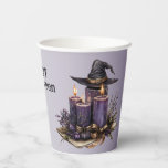 Halloween Purple Candles Bats Spooky Scary Paper Cups<br><div class="desc">Halloween Purple Candles Bats Spooky Scary Paper Cups. Unique,  beautiful,  stylish design. Easy to be personalized. Font style,  size and colours can be changed. Matching items available.</div>
