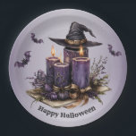 Halloween Purple Candles Bats Spooky Scary Paper Plate<br><div class="desc">Halloween Purple Candles Bats Spooky Scary Paper Plates. Unique,  beautiful,  stylish design. Easy to be personalized. Font style,  size and colours can be changed. Matching items are available.</div>