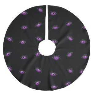 Halloween, Purple Eyes, Trick Or Treat, Boo Brushed Polyester Tree Skirt