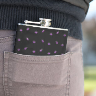 Halloween, Purple Eyes, Trick Or Treat, Boo Hip Flask