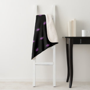 Halloween, Purple Eyes, Trick Or Treat, Boo Sherpa Blanket