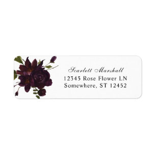 Halloween Purple Floral Return Address Label