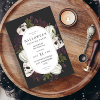 Halloween Purple Floral & Skull Party