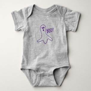 Halloween purple ghost boo spooky funny costume baby bodysuit