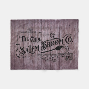 Halloween Purple Grunge Gothic Salem Broom Company Fleece Blanket