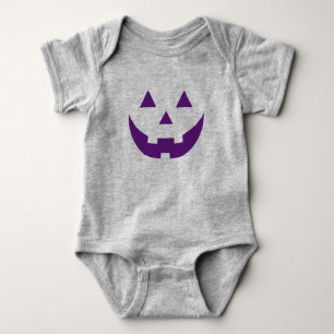 Halloween purple Jack o lantern pumpkin costume Baby Bodysuit