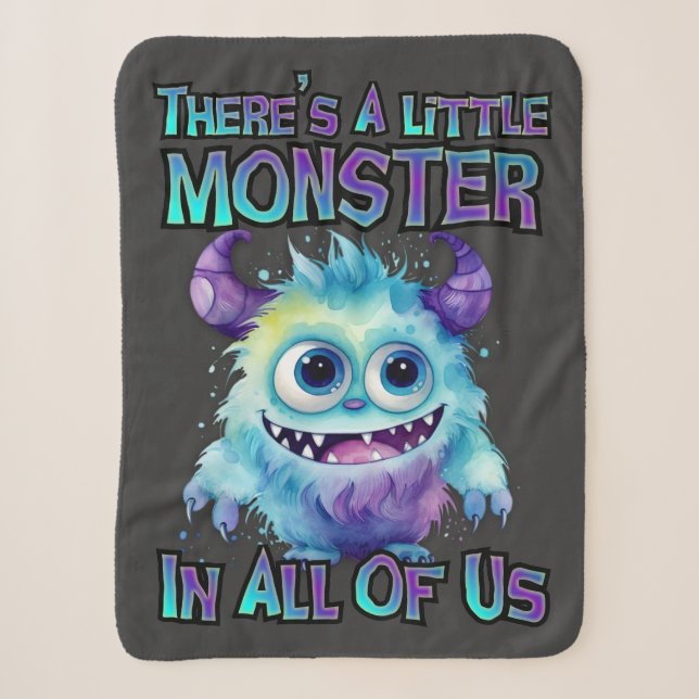 Halloween Purple Monster  Sherpa Blanket (Front)