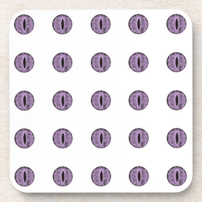 Halloween Purple Polka Dot Eyes Coaster (Front)