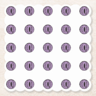 Halloween Purple Polka Dot Eyes Paper Coaster