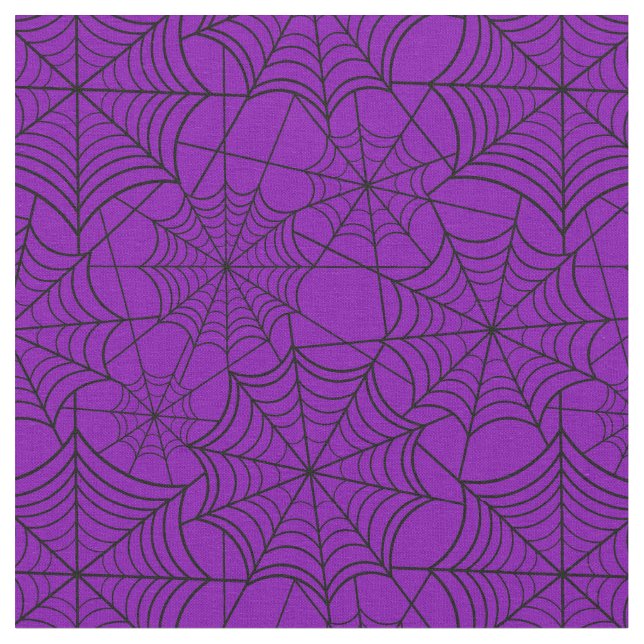 halloween purple spider web fabric (Close Up)